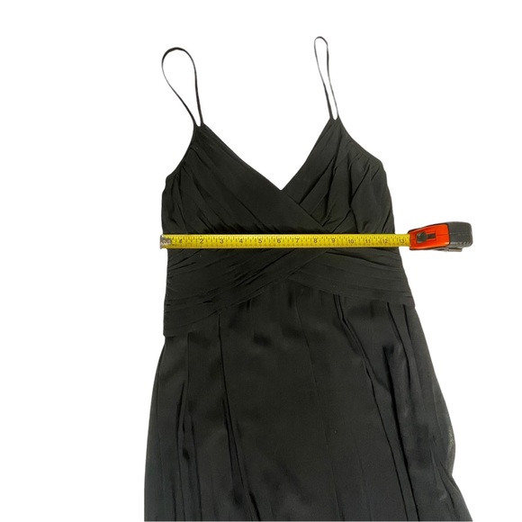Theory Layna Bonita Black Silk Chiffon Spaghetti Strap MIDI Dress 0 - Picture 6 of 13